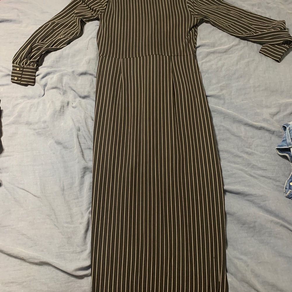 Stripped high low dress